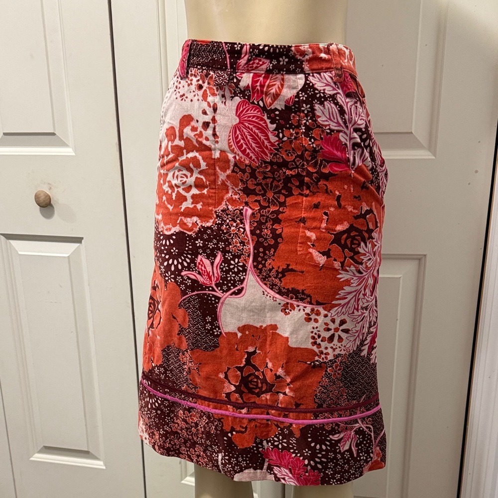 Oilily Red and Pink A-Line Skirt